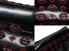 Load image into Gallery viewer, PRADA プラダ ハンドバッグ ロゴプレート エナメル パテントレザー・エナメル ブラック レッド 美品 中古 4b007454