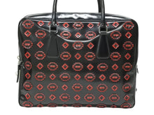 Load image into Gallery viewer, PRADA プラダ ハンドバッグ ロゴプレート エナメル パテントレザー・エナメル ブラック レッド 美品 中古 4b007454
