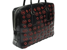 Load image into Gallery viewer, PRADA プラダ ハンドバッグ ロゴプレート エナメル パテントレザー・エナメル ブラック レッド 美品 中古 4b007454