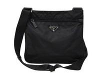 Load image into Gallery viewer, 極美品 PRADA プラダ テスート サフィアーノ ショルダーバッグ 2VH563 ショルダーバッグ ナイロン ロゴプレート ネロ ブラック 中古 4b007467