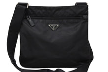 Load image into Gallery viewer, 極美品 PRADA プラダ テスート サフィアーノ ショルダーバッグ 2VH563 ショルダーバッグ ナイロン ロゴプレート ネロ ブラック 中古 4b007467