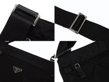 Load image into Gallery viewer, 極美品 PRADA プラダ テスート サフィアーノ ショルダーバッグ 2VH563 ショルダーバッグ ナイロン ロゴプレート ネロ ブラック 中古 4b007467