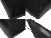 画像をギャラリービューアに読み込む, GUCCI グッチ ワンショルダーバッグ 01234 レザー GGキャンバス ブラック シルバー金具 美品 中古 4b007473