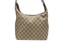 Load image into Gallery viewer, GUCCI グッチ GGキャンバス ワンショルダーバッグ 0013814 ベージュ ブラウン キャンバス レザー シルバー 金具 美品 中古 4b007474
