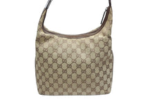 Load image into Gallery viewer, GUCCI グッチ GGキャンバス ワンショルダーバッグ 0013814 ベージュ ブラウン キャンバス レザー シルバー 金具 美品 中古 4b007474
