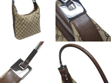 Load image into Gallery viewer, GUCCI グッチ GGキャンバス ワンショルダーバッグ 0013814 ベージュ ブラウン キャンバス レザー シルバー 金具 美品 中古 4b007474
