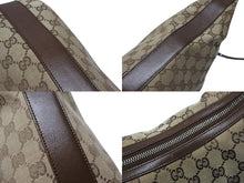 Load image into Gallery viewer, GUCCI グッチ GGキャンバス ワンショルダーバッグ 0013814 ベージュ ブラウン キャンバス レザー シルバー 金具 美品 中古 4b007474