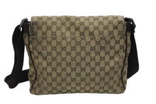 Load image into Gallery viewer, GUCCI グッチ ショルダーバッグ GGキャンバス 145864 491404 イタリア製 GGキャンバス ベージュ ブラウン 美品 中古 4b007481