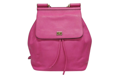 DOLCE&GABBANA ドルチェアンドガッバーナ リュック デイパック イタリア製 レザー ピンク ゴールド金具 美品 中古 4b007482