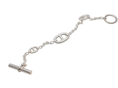 極美品 HERMES エルメス シェーヌダンクル ファランドール ブレスレット アルジャンテシルバー Ag925 重量約26.1g 全長約19cm 中古 4b007485