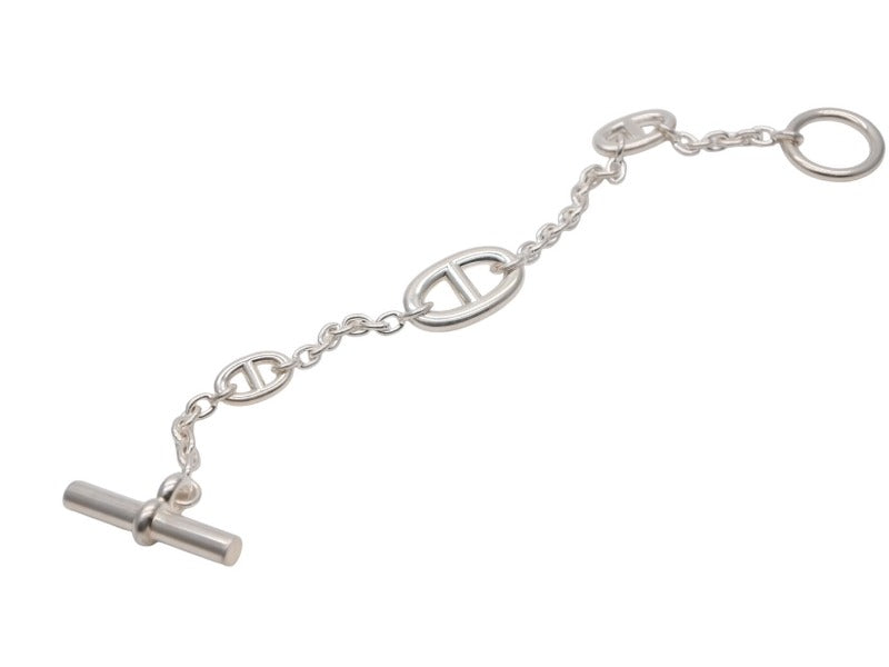 極美品 HERMES エルメス シェーヌダンクル ファランドール ブレスレット アルジャンテシルバー Ag925 重量約26.1g 全長約19cm 中古 4b007485