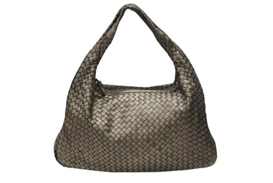 BOTTEGA VENETA ボッテガヴェネタ ホーボー イントレチャート ワンショルダーバッグ 115654 メタリックゴールド 美品 中古 4b007487