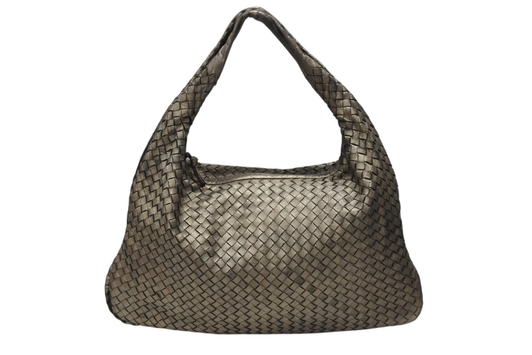 BOTTEGA VENETA ボッテガヴェネタ ホーボー イントレチャート ワンショルダーバッグ 115654 メタリックゴールド 美品 中古 4b007487