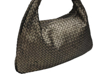 画像をギャラリービューアに読み込む, BOTTEGA VENETA ボッテガヴェネタ ホーボー イントレチャート ワンショルダーバッグ 115654 メタリックゴールド 美品 中古 4b007487