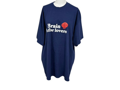 VINTAGE ヴィンテージ NERD BRAIN IS For Lovers T-shirts HIPHOP ヒップホップ XL ネイビー コットン 美品 中古 4b007503