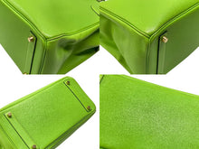 Load image into Gallery viewer, エルメス HERMES オータクロア 32 ハンドバッグ グリーン アップル ヴォーガリバー ゴールド金具 口A刻印 美品 中古 4b007512