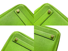 Load image into Gallery viewer, エルメス HERMES オータクロア 32 ハンドバッグ グリーン アップル ヴォーガリバー ゴールド金具 口A刻印 美品 中古 4b007512