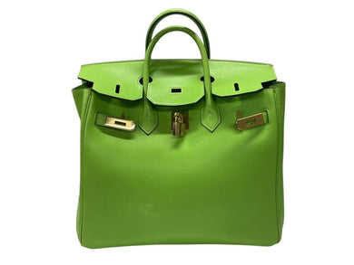 エルメス HERMES オータクロア 32 ハンドバッグ グリーン アップル ヴォーガリバー ゴールド金具 口A刻印 美品 中古 4b007512
