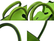 Load image into Gallery viewer, エルメス HERMES オータクロア 32 ハンドバッグ グリーン アップル ヴォーガリバー ゴールド金具 口A刻印 美品 中古 4b007512