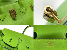 Load image into Gallery viewer, エルメス HERMES オータクロア 32 ハンドバッグ グリーン アップル ヴォーガリバー ゴールド金具 口A刻印 美品 中古 4b007512