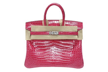 Load image into Gallery viewer, 未使用 HERMES エルメス BIRKIN バーキン25 ハンドバッグ ポロサス ローズシェヘラザード シルバー金具 U刻印 2022年製 中古 4b007513