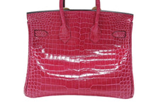 Load image into Gallery viewer, 未使用 HERMES エルメス BIRKIN バーキン25 ハンドバッグ ポロサス ローズシェヘラザード シルバー金具 U刻印 2022年製 中古 4b007513