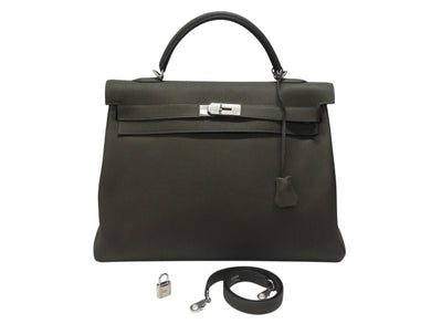 新品同様 HERMES エルメス ケリー 40 ハンドバッグ 2WAY トープ トゴ シルバー金具 Y刻印 中古 4b000882