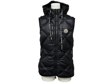 極美品 MONCLER モンクレール SUCREX GILET ダウンベスト F10931A53700 C0381 ブラック ナイロン フード 2 中古 4b007518