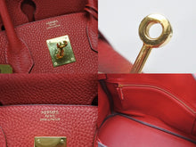 Load image into Gallery viewer, 極美品 HERMES エルメス バーキン30 ルージュトマト A刻印 トリヨンクレマンス ゴールド金具 ハンドバッグ 中古 4b007519