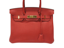 Load image into Gallery viewer, 極美品 HERMES エルメス バーキン30 ルージュトマト A刻印 トリヨンクレマンス ゴールド金具 ハンドバッグ 中古 4b007519