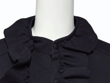 画像をギャラリービューアに読み込む, 極美品 VETEMENTS ヴェトモン 長袖シャツ フリル WE64SH200B ポルトガル製 コットン ブラック サイズS 中古 4b007525