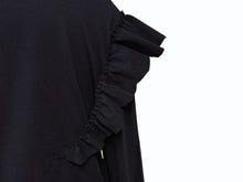 画像をギャラリービューアに読み込む, 極美品 VETEMENTS ヴェトモン 長袖シャツ フリル WE64SH200B ポルトガル製 コットン ブラック サイズS 中古 4b007525