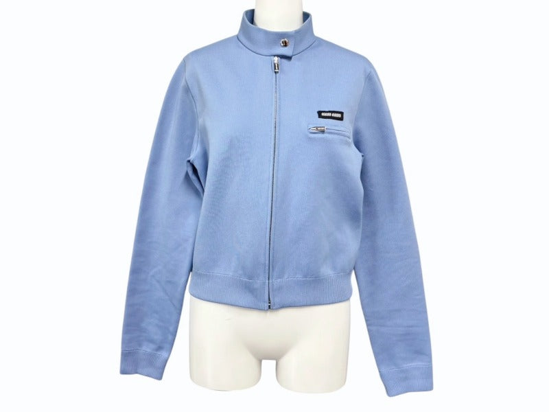 MiuMiu ミュウミュウ Technical yarn zipper cardigan ジップジャケット MMJ13816WYF0013SOOO 美品 中古 4b007530