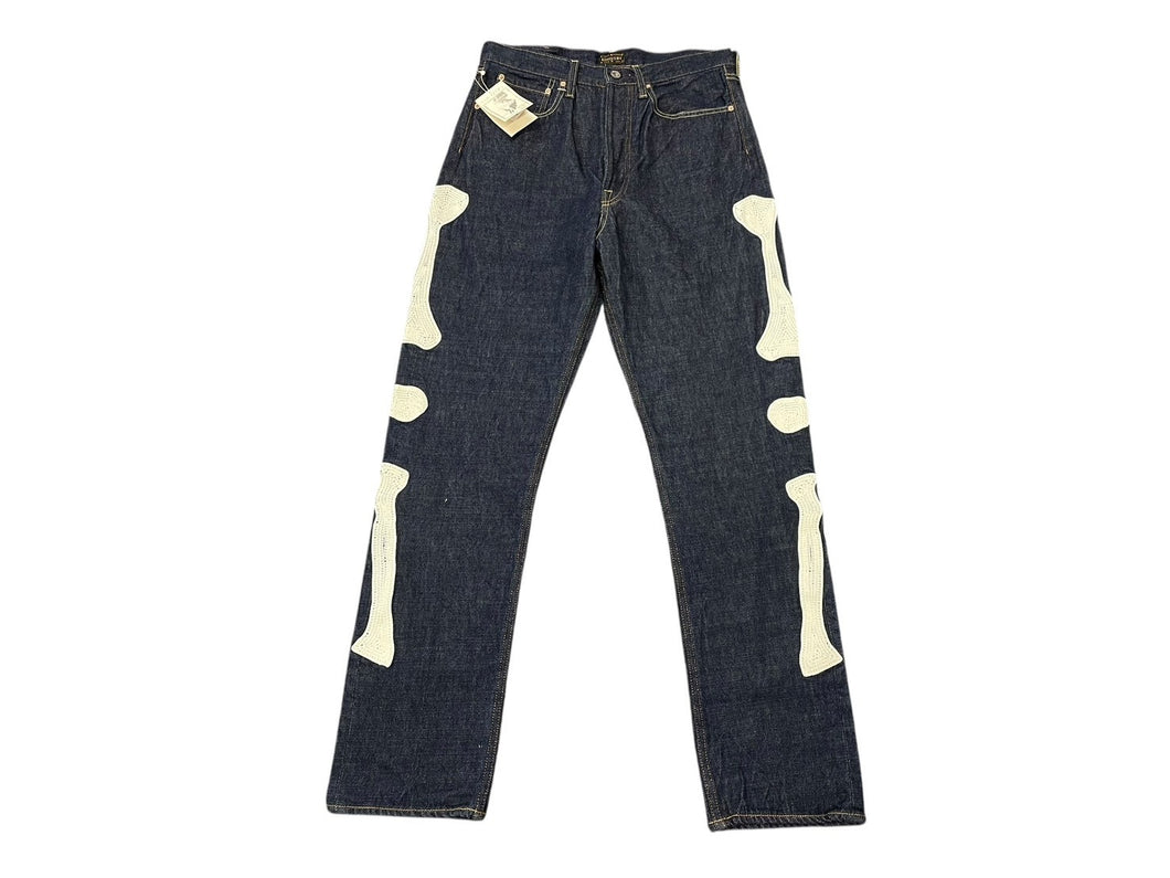 新品未使用 KAPITAL キャピタル MEXICAN TUXEDO メキシカンタキシード デニムパンツ EK-1528LPA サイズ30 12.5oz ボーン刺繍 中古 4b007545