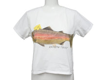 画像をギャラリービューアに読み込む, 新品未使用 KAPITAL キャピタル 20/-天竺 クロップドT(トラウト1匹PECKISH RAINBOWYpt) Tシャツ K2508SC001 ホワイト サイズ1 中古 4b007548