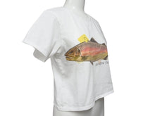 画像をギャラリービューアに読み込む, 新品未使用 KAPITAL キャピタル 20/-天竺 クロップドT(トラウト1匹PECKISH RAINBOWYpt) Tシャツ K2508SC001 ホワイト サイズ1 中古 4b007548