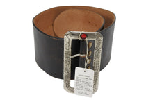 画像をギャラリービューアに読み込む, 新品未使用 KAPITAL キャピタル オイルレザーディスコバックルワイドベルト K1709XG560BLK ブラウン レザー スタッズ 4b007562