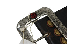 画像をギャラリービューアに読み込む, 新品未使用 KAPITAL キャピタル オイルレザーディスコバックルワイドベルト K1709XG560BLK ブラウン レザー スタッズ 4b007562