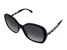 画像をギャラリービューアに読み込む, 極美品 CHANEL シャネル サングラス サイドチェーン ココマーク 570-Q-A アセテート ブラック ゴールド金具 中古 4b007579