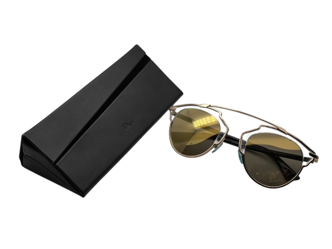 極美品 CHRISTIAN DIOR クリスチャンディオール SoReal ソーリアル サングラス U5SK1 ミラーレンズ ゴールド金具 サイズ48◻︎22 中古 4b007580