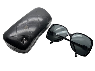 極美品 CHANEL シャネル サングラス ココマーク ハート 5216-A メタル ブラック シルバー金具 サイズ61◻︎16 中古 4b007581