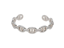 Load image into Gallery viewer, 極美品 HERMES エルメス シェーヌダンクル アンシェネ バングル 重量約22g サイズSH Ag925刻印 9コマ シルバー925 中古 4b007606