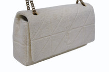 画像をギャラリービューアに読み込む, 極美品 YVES SAINT LAURENT イヴサンローラン テリーパッチワーク モノグラム ジェイミー ショルダーバッグ ホワイト ゴールド金具 中古 4b007611