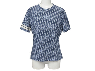 極美品 Christian Dior クリスチャンディオール 半袖Tシャツ 2P12155050 サイズ42 トロッター柄 ネイビー ガリアーノ期 中古 4b007613