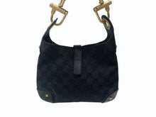 Load image into Gallery viewer, 極美品 GUCCI グッチ ニュージャッキー ワンショルダーバッグ 120885 214397 GGキャンバス レザー ブラック ゴールド金具 中古 4b007618