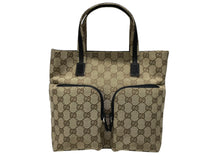 Load image into Gallery viewer, GUCCI グッチ ハンドバッグ GGキャンバス 002058 ベージュ ブラック金具 ロゴ 美品 中古 4b007620
