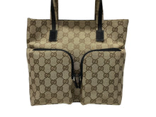Load image into Gallery viewer, GUCCI グッチ ハンドバッグ GGキャンバス 002058 ベージュ ブラック金具 ロゴ 美品 中古 4b007620