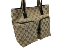 Load image into Gallery viewer, GUCCI グッチ ハンドバッグ GGキャンバス 002058 ベージュ ブラック金具 ロゴ 美品 中古 4b007620