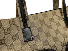 Load image into Gallery viewer, GUCCI グッチ ハンドバッグ GGキャンバス 002058 ベージュ ブラック金具 ロゴ 美品 中古 4b007620