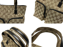 Load image into Gallery viewer, GUCCI グッチ ハンドバッグ GGキャンバス 002058 ベージュ ブラック金具 ロゴ 美品 中古 4b007620